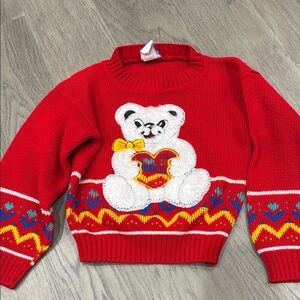 Vintage Teddy Bear Sweater - Children’s size 4 - 80s/90s style
